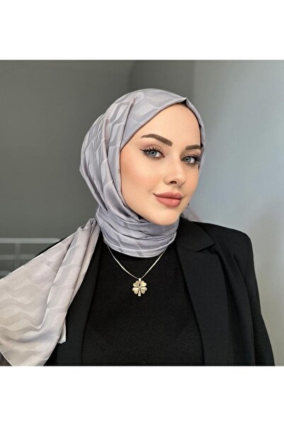 VaVscarfs Su Yolu Pamuk Jakar Şal Gri
