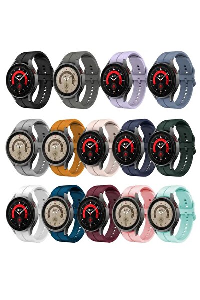 REDz Accessories Curea sport pentru Samsung Galaxy Watch, reglabilă, cu dungi, silicon, bleumarin