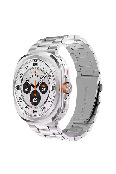 REDz Accessories Luxury Link Strap, Metal Links, Samsung Galaxy Watch Ultra 47mm, Business Design, Silver
