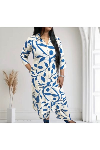 MAJESTIC STYLE FASHION Princess Cut Kurti with Pocket and Plazzo ( 2pcs set)
