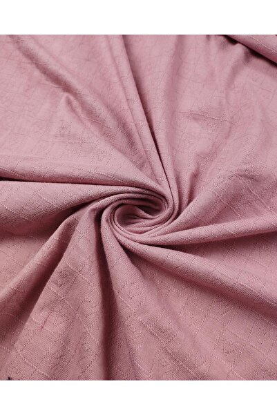 Kumaş Parça Süprem Penye Benzeri Kalp Desenli Pembe Renk En: 140 cm