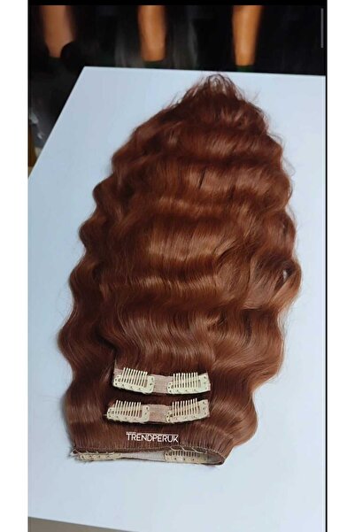 Nurdan Trend Peruk Yarımay + 2 Yan 65-70 cm Gerçek Saç Çıtçıt 170 gr Koyu Bak...