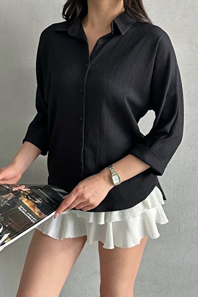 MD trend Women's Sleeve Layered Raschel Shirt