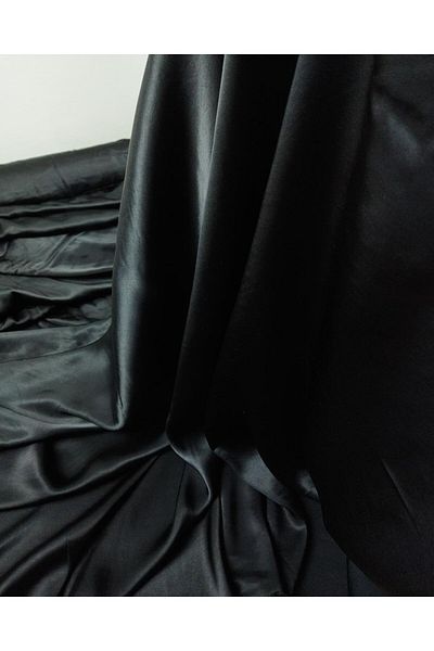 Kumaş Parça Σατέν βισκόζη σε μαύρο χρώμα (Πλάτος 150 cm x Μήκος 100 cm)