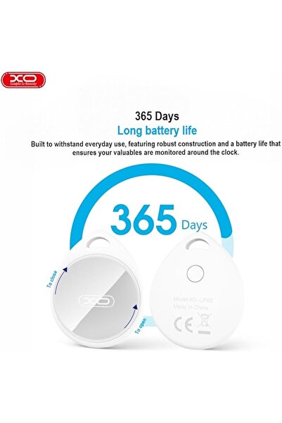 REDz Accessories Anti-Lost Device XO-LP02, Smart Location Type AirTag, Find My Compatible, White