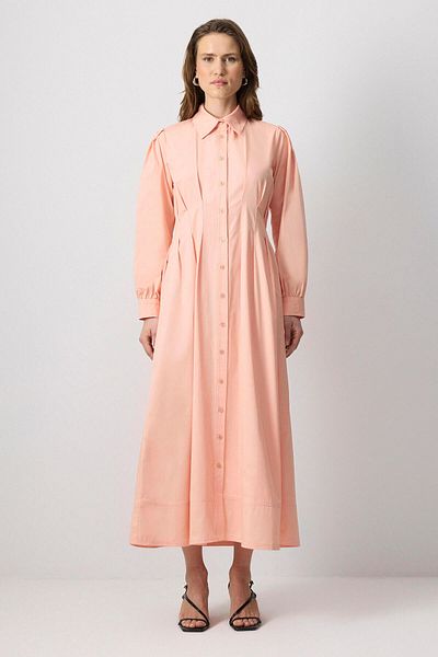Touché Privé 100% Cotton Contrast Stitched Shirt Dress