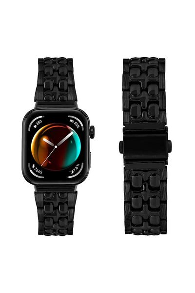 REDz Accessories Curea Cross Link pentru Huawei Watch Fit 3, aspect business, metalică, neagră