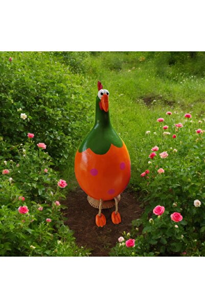 renova art Dekoratif Su Kabağı Tavuk Biblo Turuncu