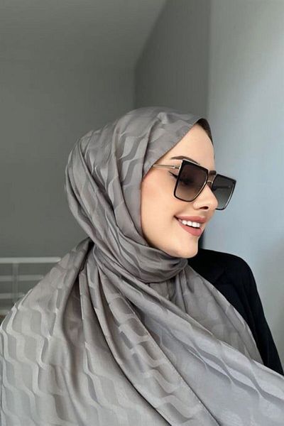 VaVscarfs Waterway Cotton Jacquard Shawl Smoked