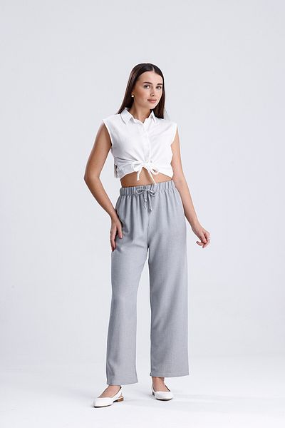 MD trend Women's Elastic Waist Drawstring Pipe Leg Trousers
