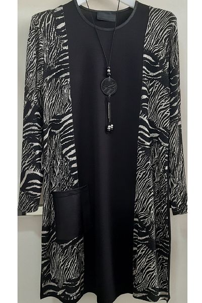 N.Y.YILDIZ Star 1, Class Combed Cotton Large Size Pieces Leather Detail Mother Middle Length Tunic