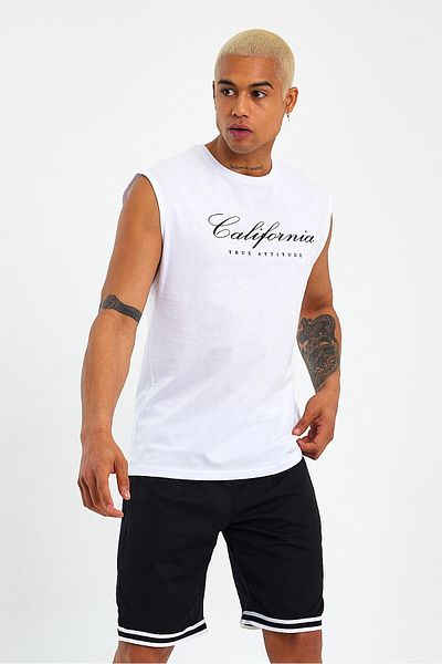 Superlife Superlife Men's Crew Neck Regular Fit California Printed T-Shirt Spr23At342
