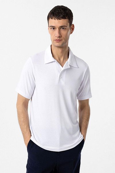 Antioch White Regular Fit Polo Neck Men's T-Shirt