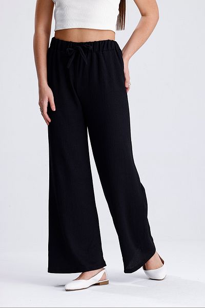 MD trend Women's Lace-Up Raschel Loose Pants
