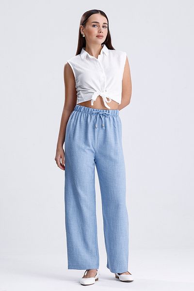 MD trend Pantaloni de damă cu șnur elastic în talie