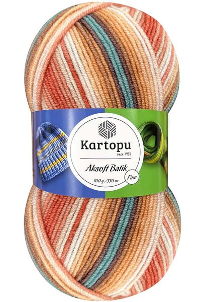 Kartopu Aksoft Batik Ebruli Πλεκτό Κλωστή Χειρός 59228