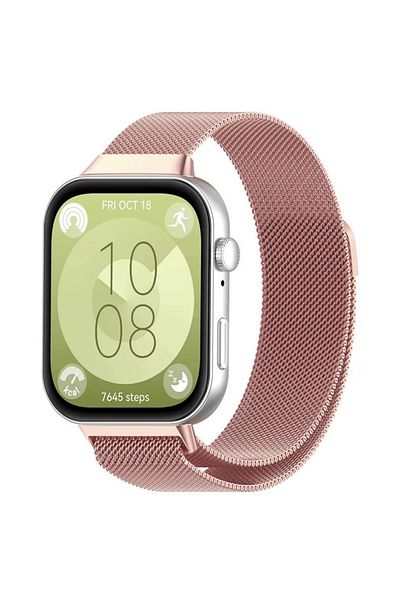 REDz Accessories Curea Milanese, pentru Huawei Watch Fit 3, magnetică, material metalic, roz