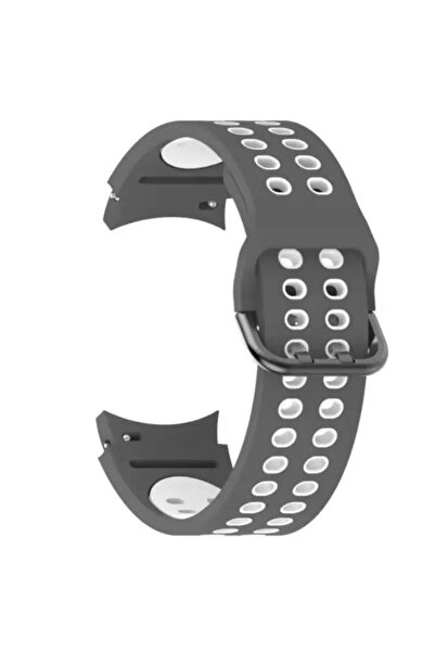 REDz Accessories Αθλητικό λουράκι με τρύπα για Samsung Galaxy Watch 4/5/5 Pro/6, σιλικόνη, γκρι-λευκό