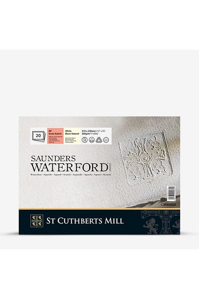 ST CUTHBERTS MILL Saunders Waterford Hot Pressed 31X23Cm 300Gr 20 Sheets Professional Watercolor Block / 45930001011C