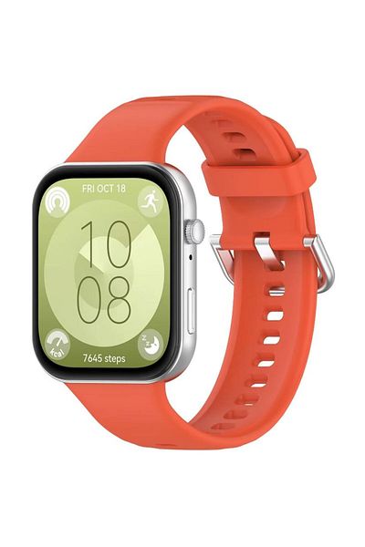 REDz Accessories Silicone Sport Strap, Compatible With Huawei Watch Fit 3, Thin, Adjustable, Orange