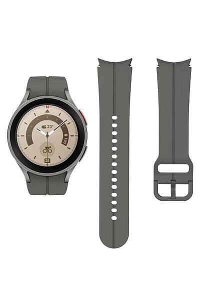 REDz Accessories Curea sport pentru ceas Samsung Galaxy, reglabilă, cu dungi, silicon, gri închis
