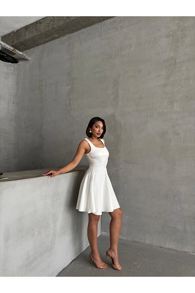 Skygo Women's Square Neck Short Dress S251188