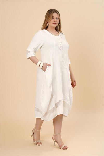 Zedd+ Plus 25135 Dress Ecru