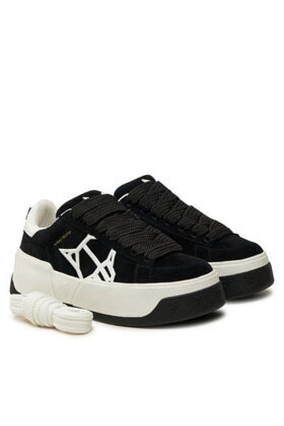 NAKED WOLFE Teniși de damă negri NAKED WOLFE-SOUND BLACK KID SUEDE 00007