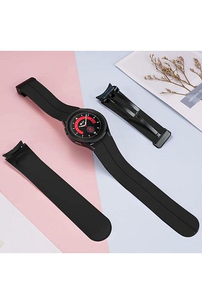 REDz Accessories Curea magnetică moale, sport pentru Samsung Galaxy Watch 4/5/5 Pro/6, silicon, neagră