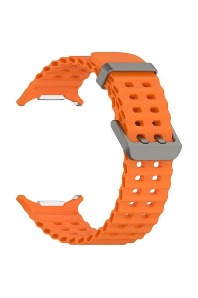 REDz Accessories Ocean Wave Strap, Sport Design, Compatible with Samsung Galaxy Watch Ultra 47mm, Silicone, Orange