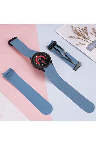 REDz Accessories Curea magnetică moale, sport pentru Samsung Galaxy Watch 4/5/5 Pro/6, silicon, albastră