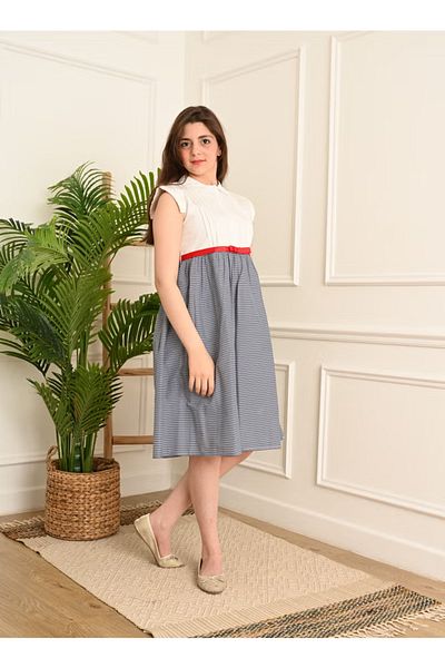 FULLJOY Girls' dress with elegant design and belt at the waist
