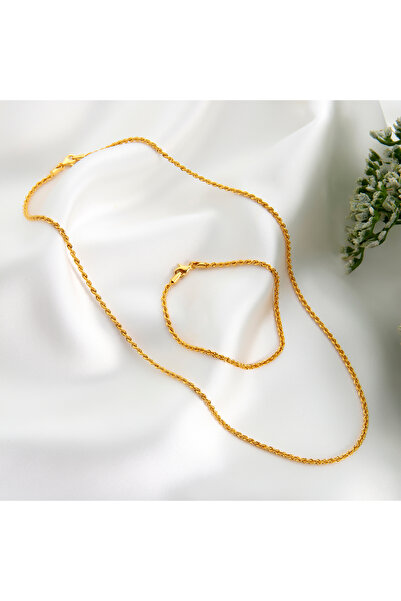 Ersöz Kuyumculuk 14 Ayar Altın Halat Burgu Zincir Kolye