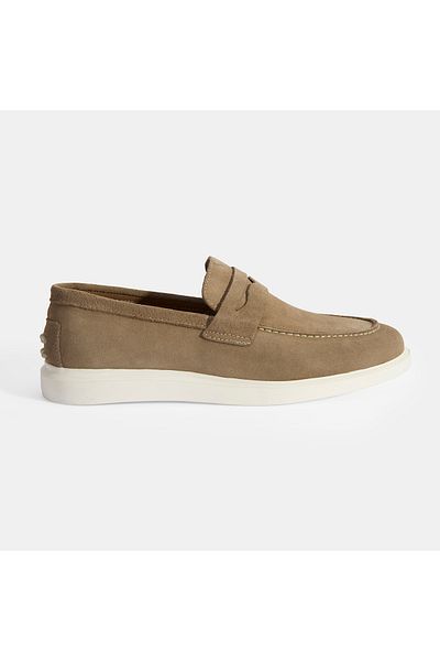 Desa Men's Beige Slip-On Suede Loafer