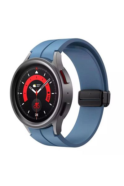 REDz Accessories Curea magnetică moale, sport pentru Samsung Galaxy Watch 4/5/5 Pro/6, silicon, albastră