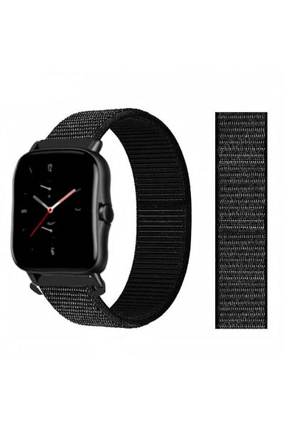 REDz Accessories Smartwatch Strap For Samsung Galaxy Watch/huawei Watch Gt, Nylon, Black - 20 Mm