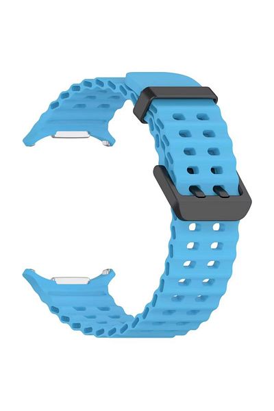 REDz Accessories Ocean Wave Strap, Sport Design, for Samsung Galaxy Watch Ultra 47mm, Silicone, Light Blue