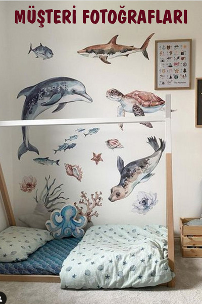 KT Decor Underwater World Ocean Creatures Wall Sticker Set