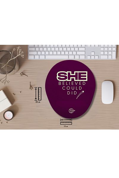 IVART She Believed She Could She Did Oval Mouse Pad with Wrist Support