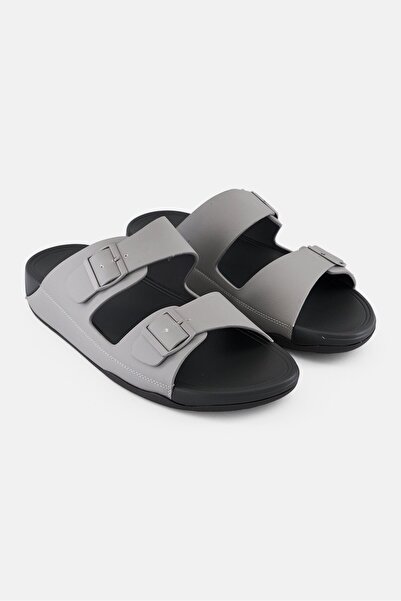 English Laundry صندل عربي سهل الارتداء للرجال بحزامين، رمادي فاتح