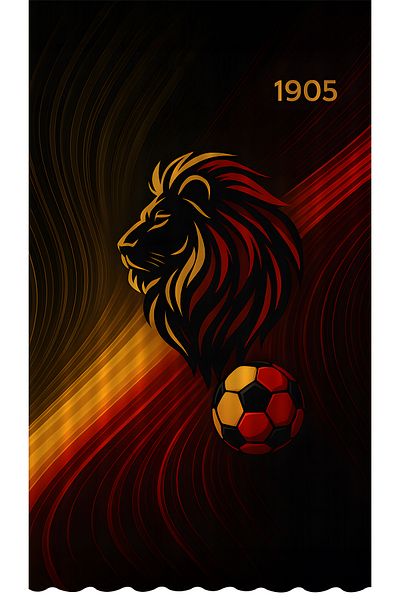 Bertille Home Children's and Baby's Room Yellow Red Fan Football Series Background Curtain Single Wing (Curtain)