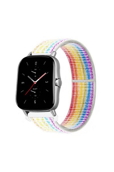 REDz Accessories Curea de ceas inteligent pentru Samsung Galaxy Watch/Huawei Watch Gt, nailon, alb curcubeu - 22 mm