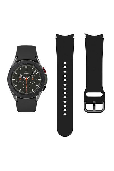 REDz Accessories Smartwatch Strap For Samsung Galaxy Watch 4/5/5 Pro/6, Width 20 Mm, Silicone, Black