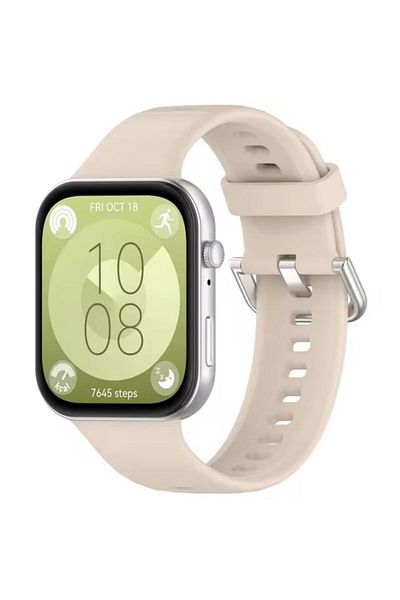 REDz Accessories Curea sport din silicon, compatibilă cu Huawei Watch Fit 3, subțire, reglabilă, bej