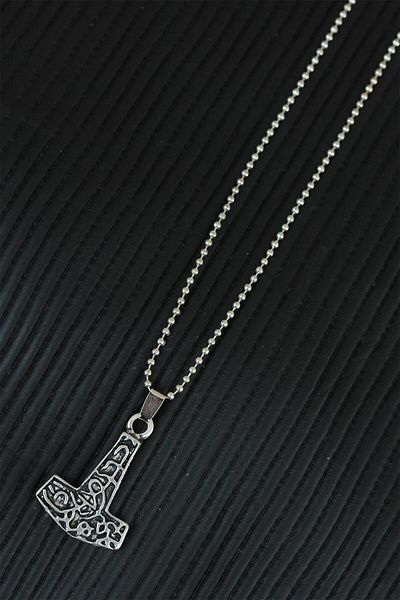 Skygo Silver Color Ball Chain Men's Necklace with Metal Accessories - Tj-Erk525-Ks