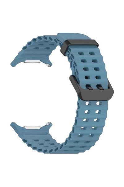 REDz Accessories Ocean Wave Strap, Sport Design, for Samsung Galaxy Watch Ultra 47mm, Silicone, Turquoise Blue