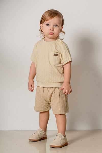 bombe Baby Kids Brown Cotton 2-Piece Set First I'M Trend Fashion Top and Bottom Set