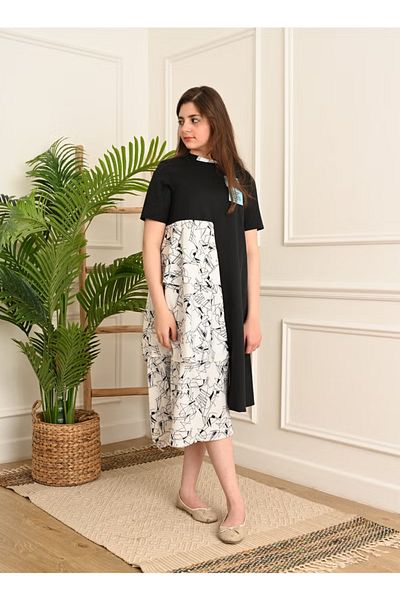 FULLJOY Elegant and beautiful dress with half sleeves