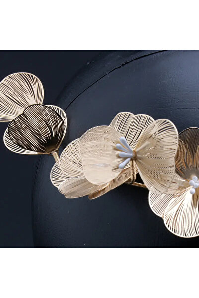 Eva Flore Gold Floral Bridal Hair Accessory Set Maternity and Engagement Hair Accessory and a Pair of Floral Earrings