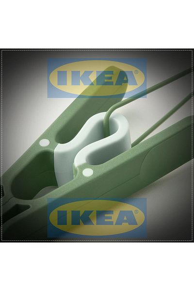 IKEA Комплект закачалки Slibb Green Peg, устройство за окачване с пръстен, комплект от 8 броя